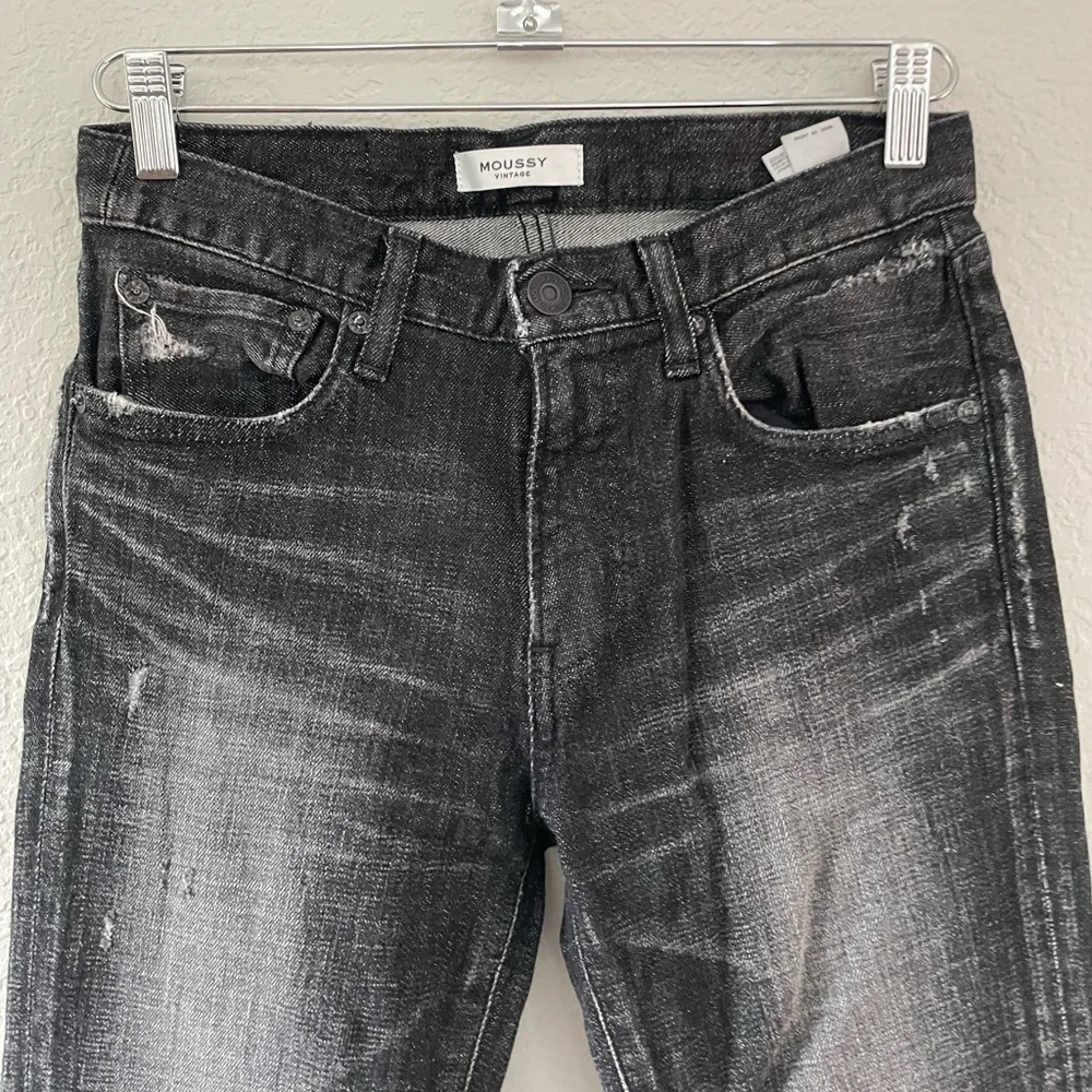 Moussy Vintage Checotah Distressed Skinny Jeans in Black Size 26 - Picture 4 of 13